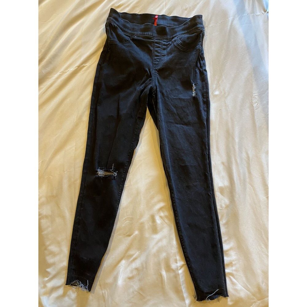 SPANX Ankle Skinny Distressed/Torn, Black‎ Jeans Jeggings-Med